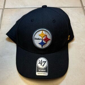 Black Baseball Cap with Steelers Logo Football NFL